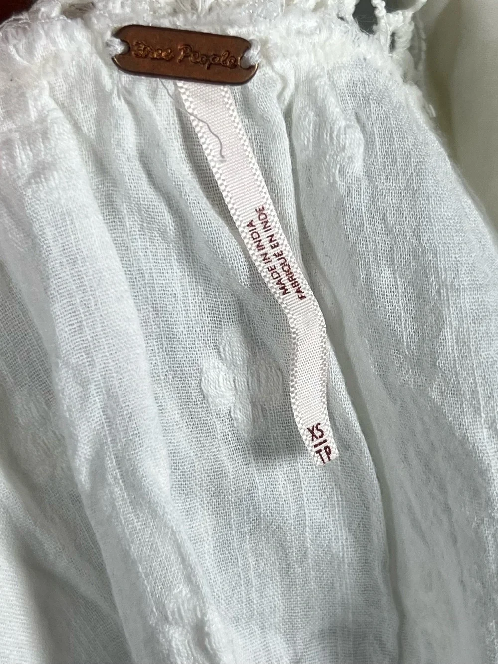 Free People Lina Lace Top in White XS